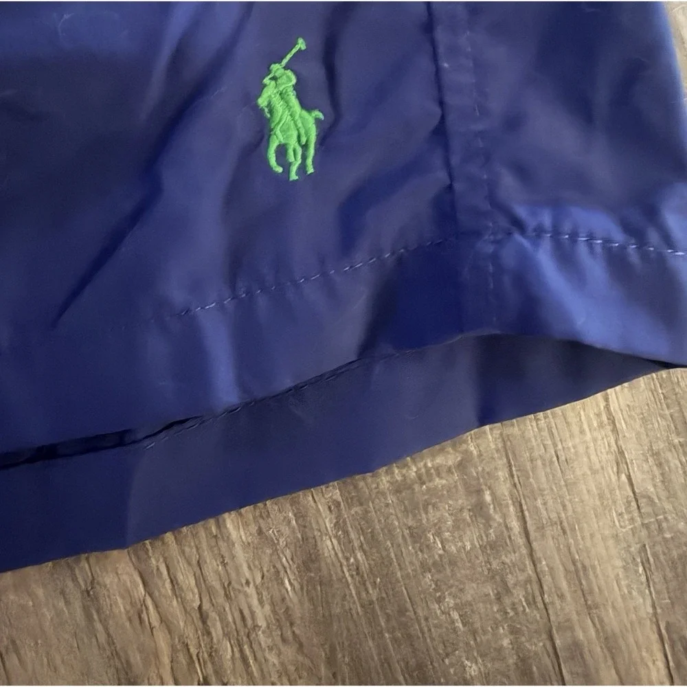 Polo Ralph Lauren Mens Navy Blue Swim Trunks Red Pony Logo Mesh Lined Xlarge